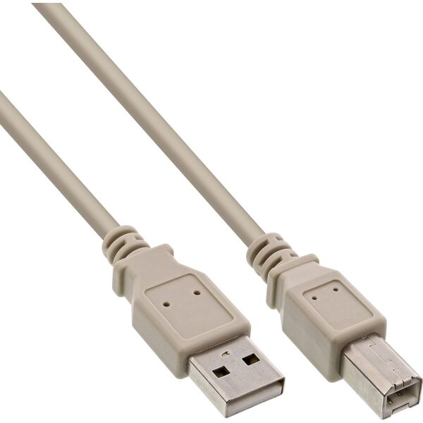 Kabel USB InLine USB-A - USB-B 3 m Szary (34535L)