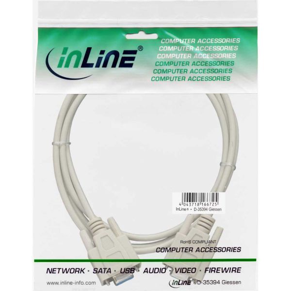 InLine DB-9 - DB-9, 1m, Szary (12223)
