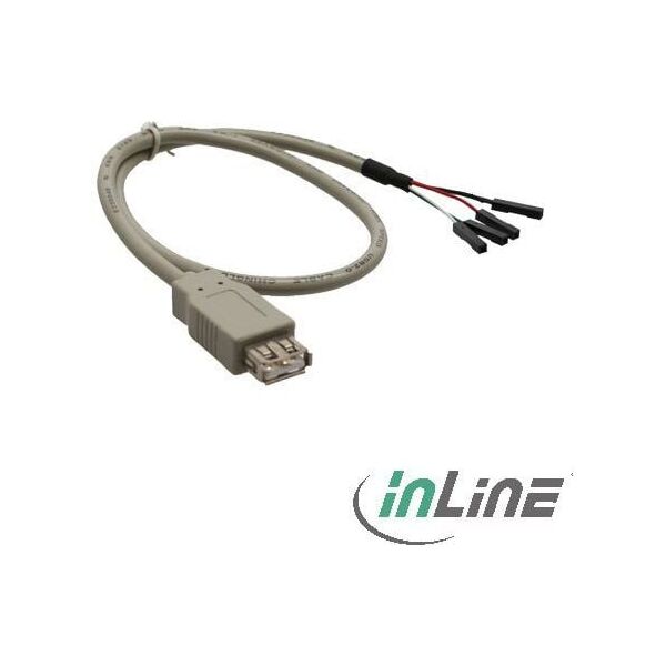 InLine USB zew. - USB wew., 0.4m, Szary (33440L)