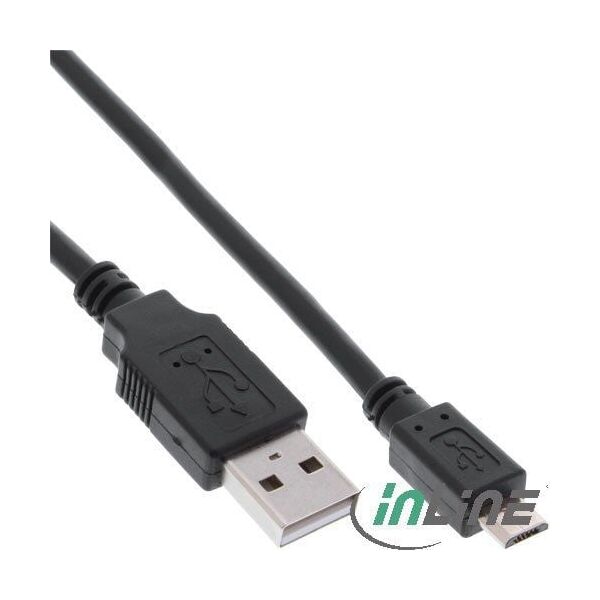 Kabel USB InLine USB-A - microUSB 2 m Czarny (31720Q)