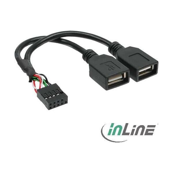 InLine USB zew. - USB wew., Czarny (33440M)