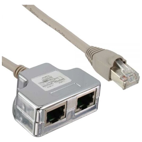 InLine T-Adapter ISDN Cat.5e RJ45 męski - 2x RJ45 żeński 15cm (69995I)