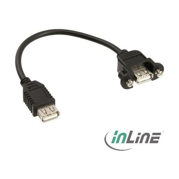 InLine USB-A - USB-A 0.2 m Czarny (33441D)