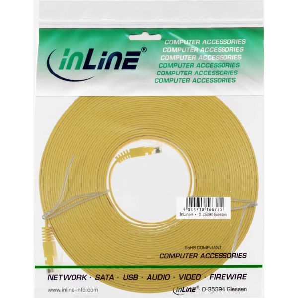 InLine Ultraslim Patchcable U/UTP, Cat.6, żółty, 10m (71600Y)