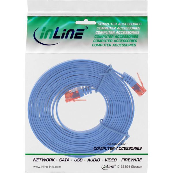 InLine Ultraslim Patchcable U/UTP, Cat.6, niebieski, 7m (71607B)