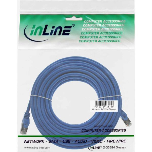 InLine Patchcord SF/UTP Cat.5e, niebieski 30m (72530B)