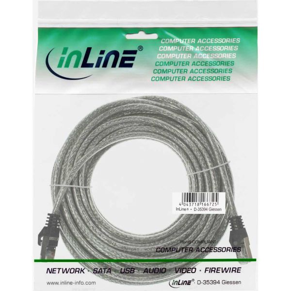 InLine Patchcord SF/UTP Cat.5e, przeźroczysty 30m (72530T)