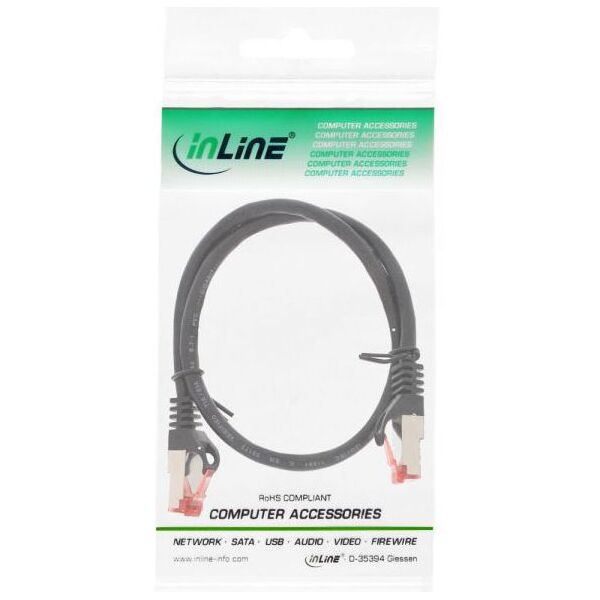 InLine Patchord Crosover S/FTP, Cat.6, czarny, 1.5m (73612X)