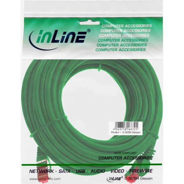 InLine Patchcord S/FTP, PiMF, Cat.6, 250MHz, PVC, CCA, zielony 10m (76110G)