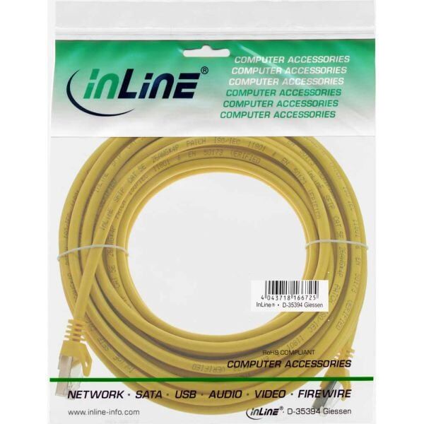 InLine Patchcord SF/UTP Cat.5e, żółty 50m (72555Y)