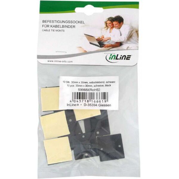 Organizer InLine Mocowanie opaski zaciskowej Czarny 10 sztuk  (59965I)