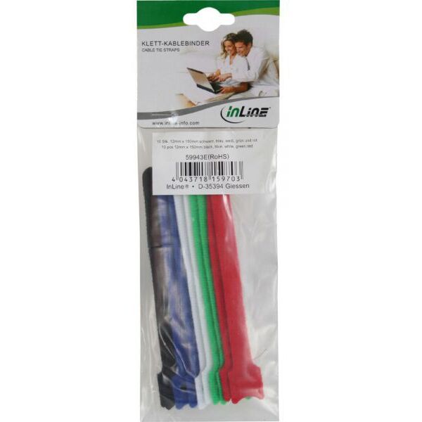 Organizer InLine Rzep Różne kolory 10 sztuk  (59943G)