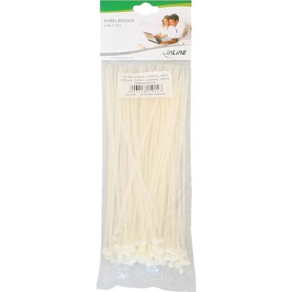 Organizer InLine Opaska zaciskowa Biały 100 sztuk  (59964G)