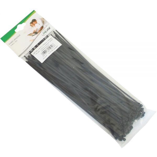 Organizer InLine Opaska zaciskowa Czarny 100 sztuk  (59963K)
