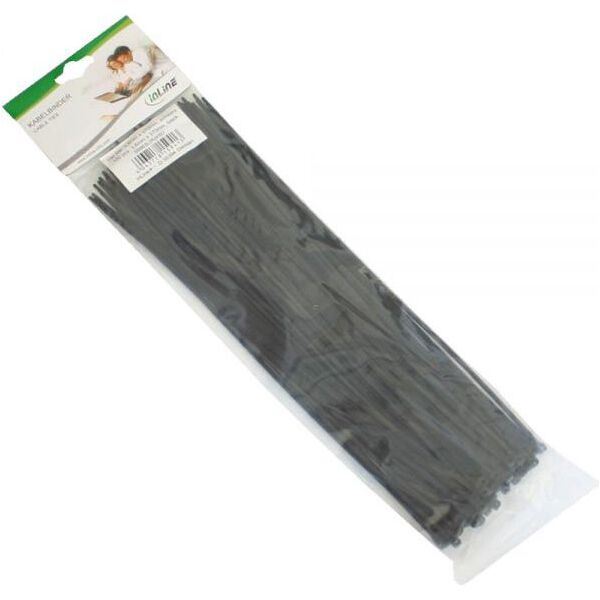 Organizer InLine Opaska zaciskowa Czarny 100 sztuk  (59963L)
