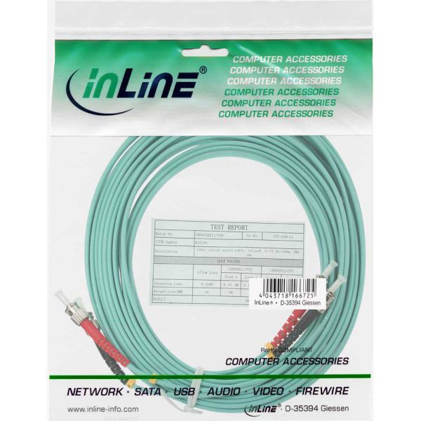 InLine Patchcord światłowodowy ST/ST, 50/125µm, OM3 15m (81515O)