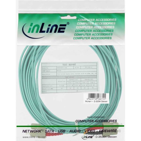 InLine Patchcord światłowodowy SC/SC, 50/125µm, OM3 20m (83520O)