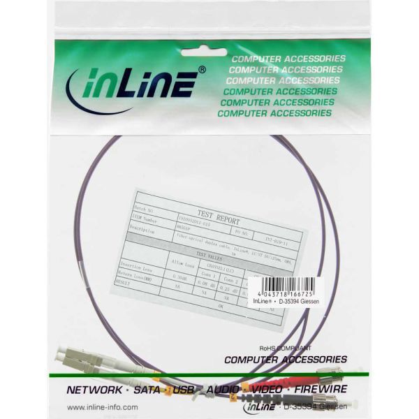 InLine Patchcord światłowodowy LC/ST 50/125µm OM4 0.5m (88504P)