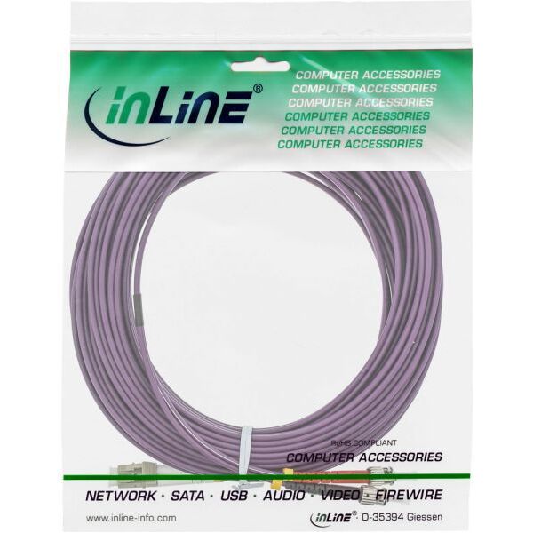 InLine Patchcord światłowodowy LC/ST 50/125µm OM4 25m (88518P)
