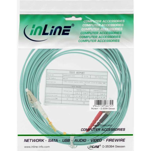 InLine Patchcord światłowodowy LC/ST 50/125µm OM3 20m (88520O)