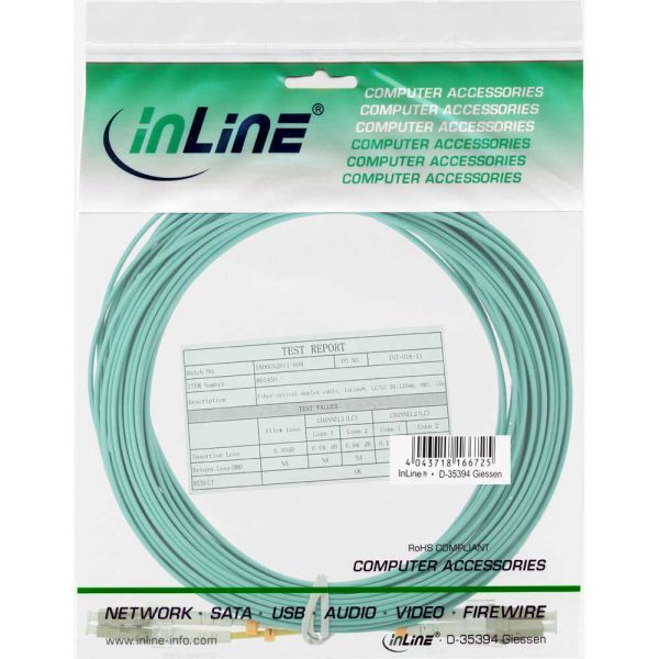 InLine Światłowód Duplex LC/LC 50/125µm OM3 7.5m niebieski (88547O)