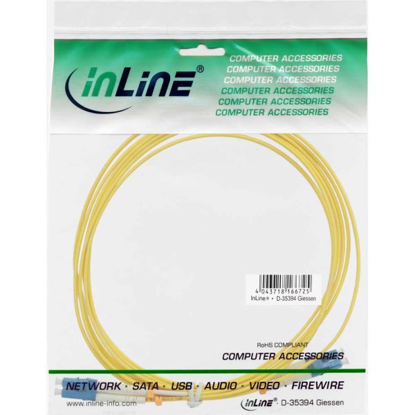 InLine Patchcord światłowodowy LC/LC, 9/125µm, OS2, 3m (88656J)