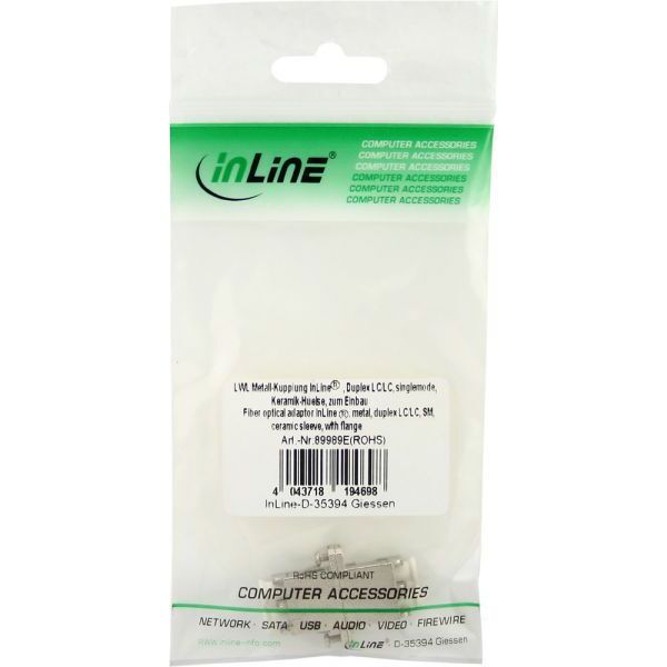 InLine Adapter światłowodowy, Duplex LC/LC SM (89989E)