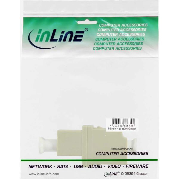 InLine Adapter światłowodowy, Duplex LC/LC, żeński, MultiMode (89989L)