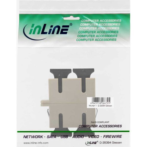 InLine Adapter światłowodowy, Duplex SC/SC MM, szary (89992A)