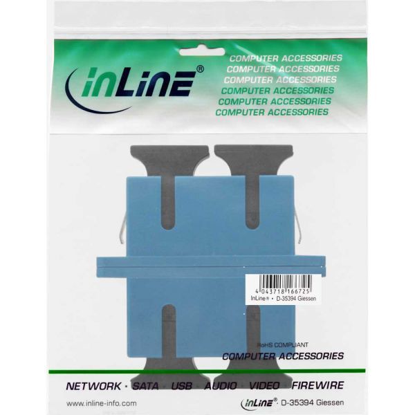 InLine Adapter światłowodowy, Duplex SC/SC, jednomodowy, niebieski (89992S)