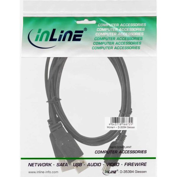 Kabel USB InLine 2x USB-A - miniUSB 1.5 m Czarny (33107Y)