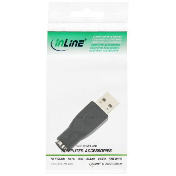 Adapter USB InLine USB - PS/2 Czarny  (33102K)