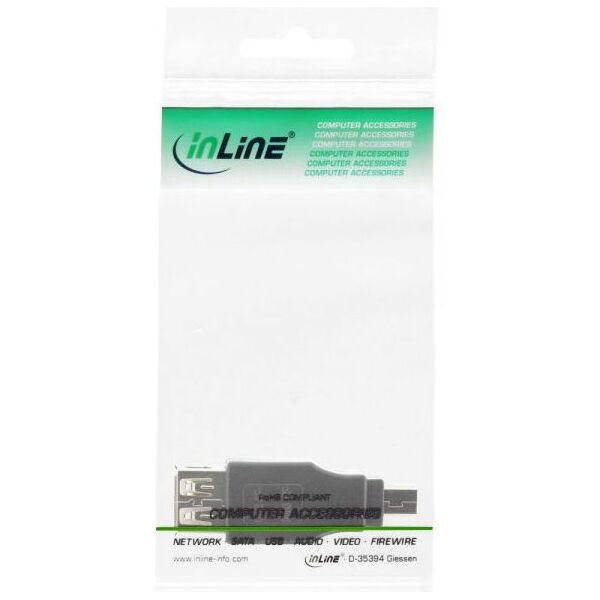 Adapter USB InLine miniUSB - USB Czarny  (33500B)