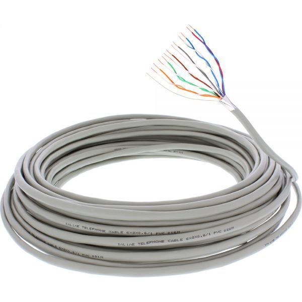 InLine Kabel Telefoniczny 12 żył, 6x2x06mm, ekranowany, 25m (69977C)