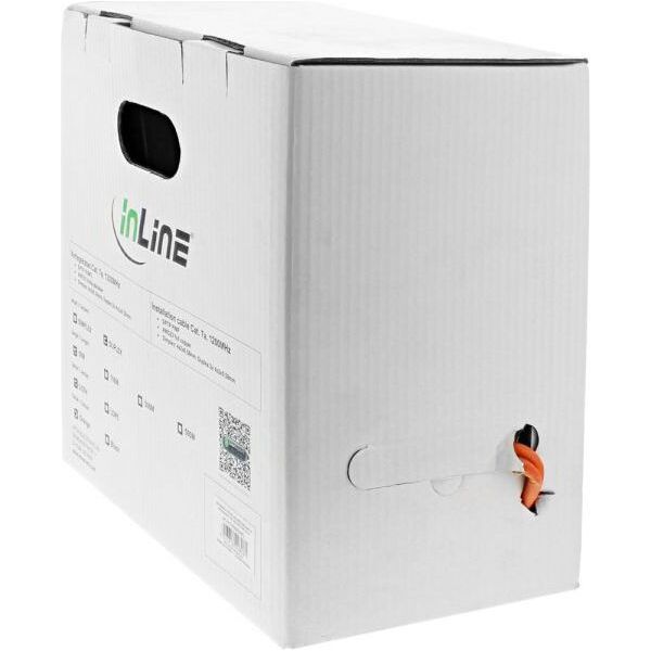 InLine Kabel instalacyjny S/FTP, PiMF, Cat.7a, AWG23, 1200MHz, halogen free, pomarańczowy, 100m (77100I)