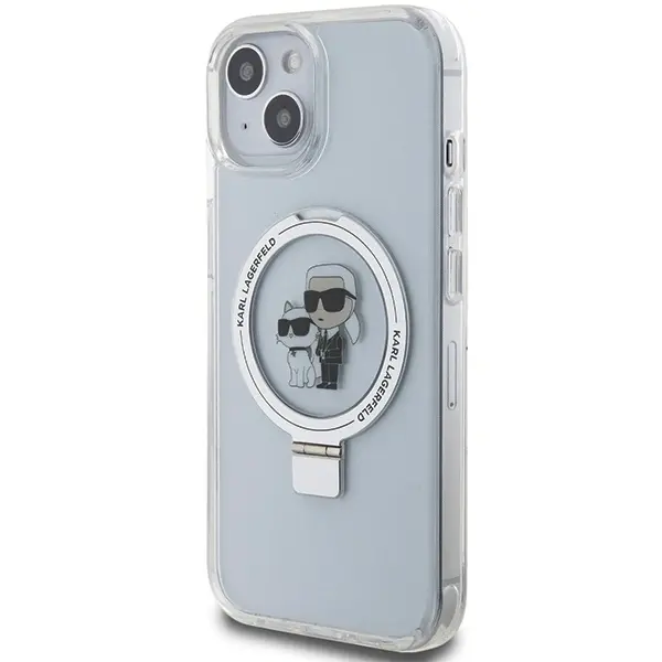 Karl Lagerfeld case for iPhone 15 6,1&quot; KLHMP15SHMRSKCH white HC MAGSAFE RINGSTAND KC 3666339168872
