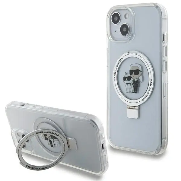 Karl Lagerfeld case for iPhone 15 6,1&quot; KLHMP15SHMRSKCH white HC MAGSAFE RINGSTAND KC 3666339168872