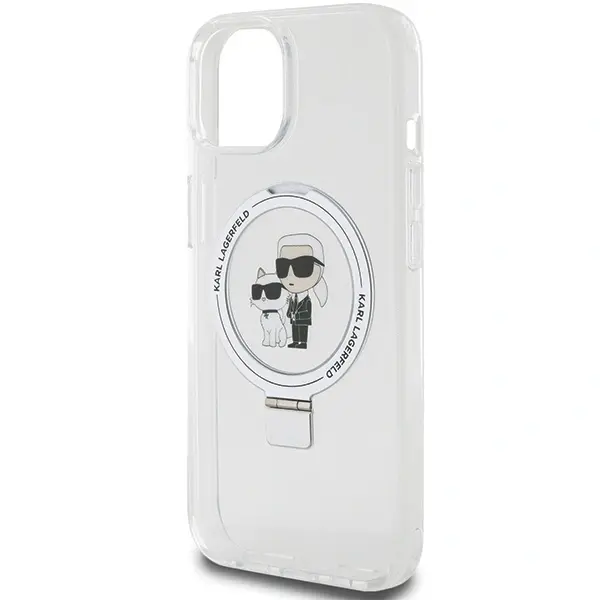 Karl Lagerfeld case for iPhone 15 6,1&quot; KLHMP15SHMRSKCH white HC MAGSAFE RINGSTAND KC 3666339168872