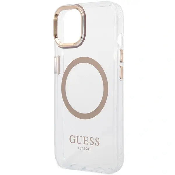 Guess case for iPhone 15 Plus 6,7&quot; GUHMP15MHTRMD gold HC Magsafe Metal Outline 3666339196905