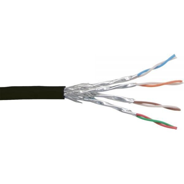 InLine Patchcord sieciowy S/FTP, PiMF, Cat.6, czarny, AWG27, PVC, CU, 100m (76499S)