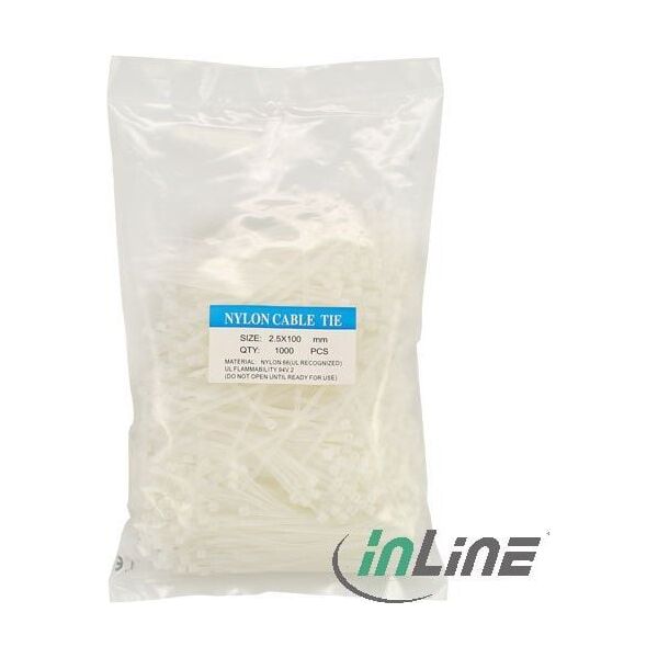 Organizer InLine Opaska zaciskowa Biały 1000 sztuk  (59963X)