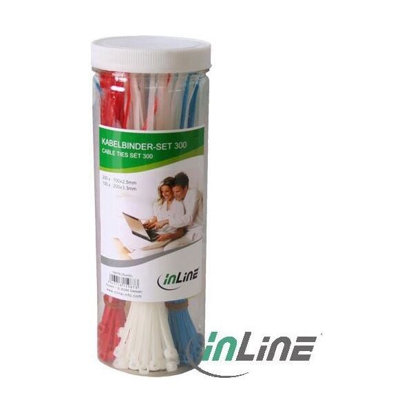 Organizer InLine Opaska zaciskowa Różne kolory 300 sztuk  (59978C)