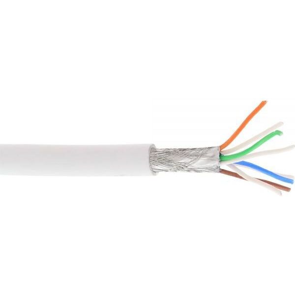 InLine Kabel instalacyjny S/FTP, PiMF, Cat.6A, halogen free, 500MHz, biały 100m (76899W)