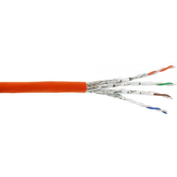 InLine Kabel instalacyjny S/FTP, PiMF, Cat.7a, AWG23, 1200MHz, halogen Free, Pomarańczowy, 300m (70300I)