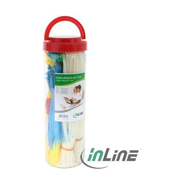 Organizer InLine Opaska zaciskowa Różne kolory 1000 sztuk  (59978A)