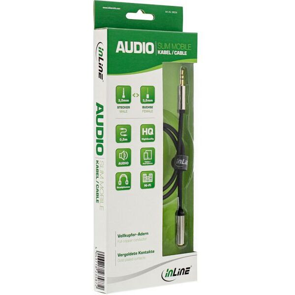 Kabel InLine Jack 3.5mm - Jack 3.5mm 0.5m srebrny (99234)