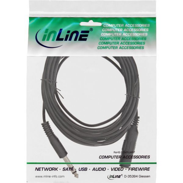 Kabel InLine Jack 6.3mm  - Jack 6.3mm 5m czarny (99935A)