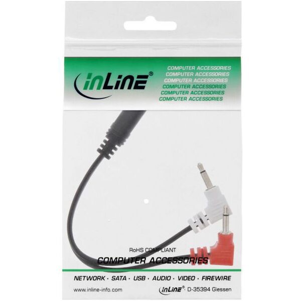 Kabel InLine Jack 3.5mm - Jack 3.5mm x2 0.15m czarny (99313I)