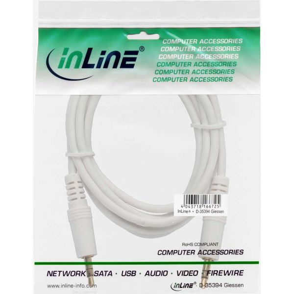 Kabel InLine Jack 3.5mm - Jack 3.5mm 5m biały (99939W)