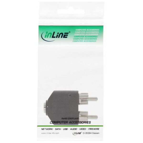 Adapter AV InLine Jack 3.5mm - RCA (Cinch) x2 czarny (99343)